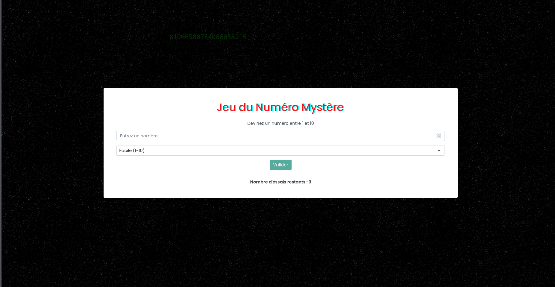 Screenshot de Nombre Mystère