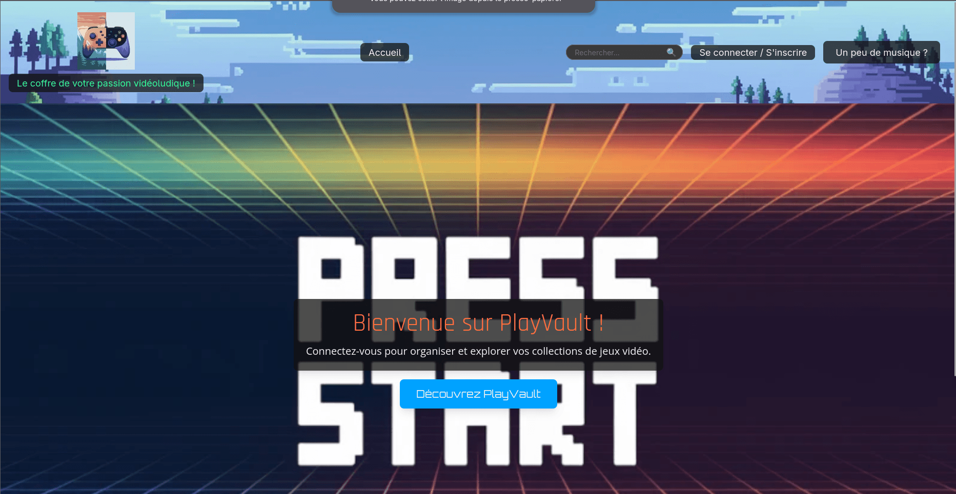 Screenshot de PlayVault