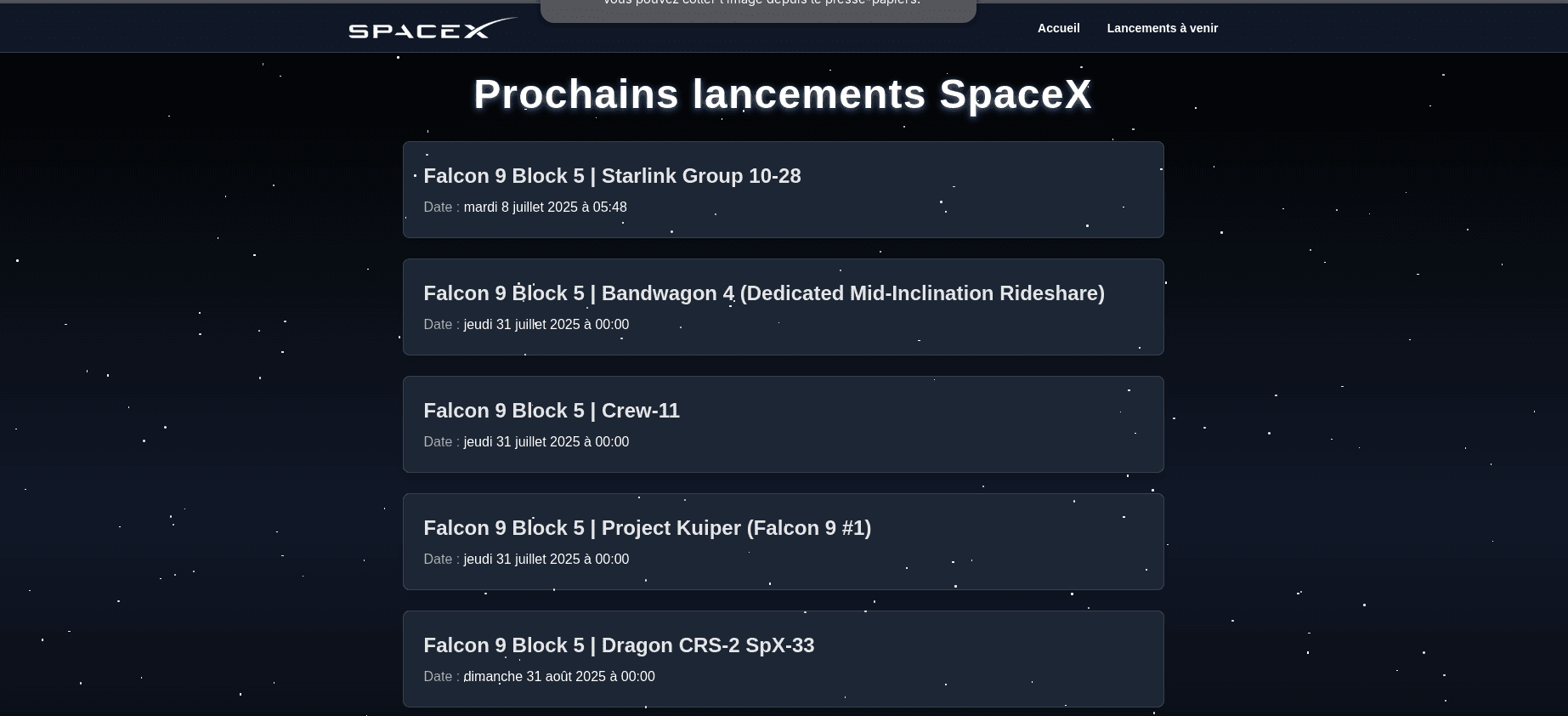 Screenshot 2 de SpaceX Dashboard